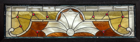 Stained glass window used as logo