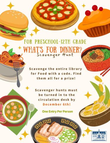 Scavenger Hunt: What's for Dinner? For Grades Preschool-12th Grade  