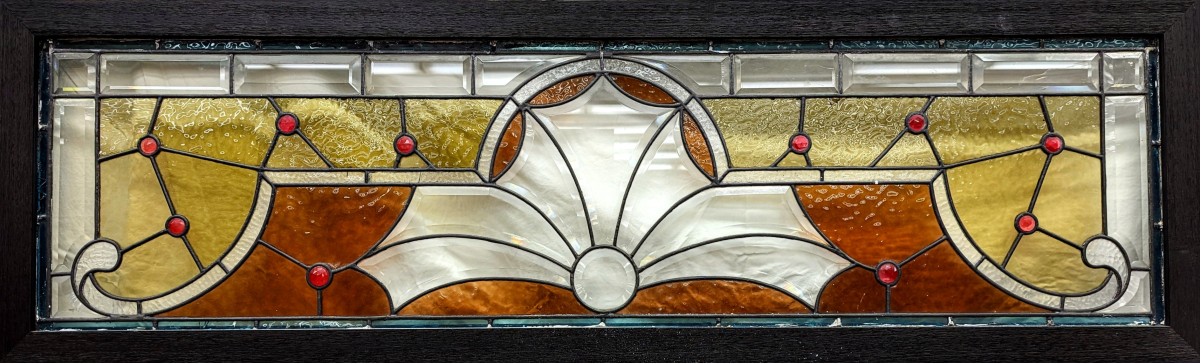 Stained glass window used as logo